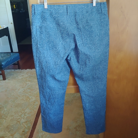 ERIC Jenny Jeans Blue & White Paisley Pattern Jeans Size 12 - Picture 2 of 5